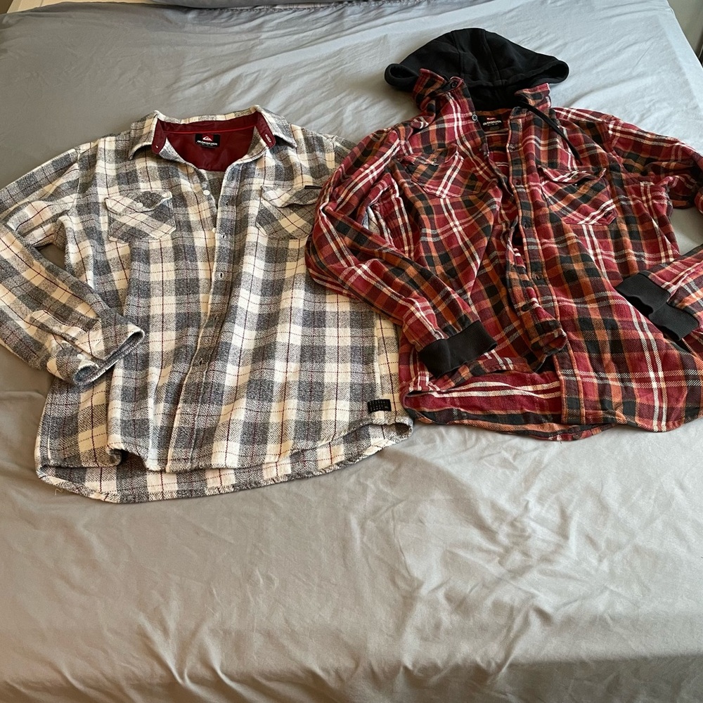 Lot of 2 Quiksilver Flannels